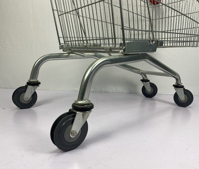 200L Metal Basket Supermarket Grocery Shopping Cart With Baby Sponge Lounge
