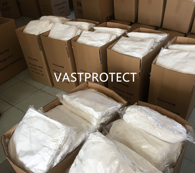 Cat 3 III Type 5 6 Disposable Overalls With Elastic Wrists And Ankles Non Woven SMS