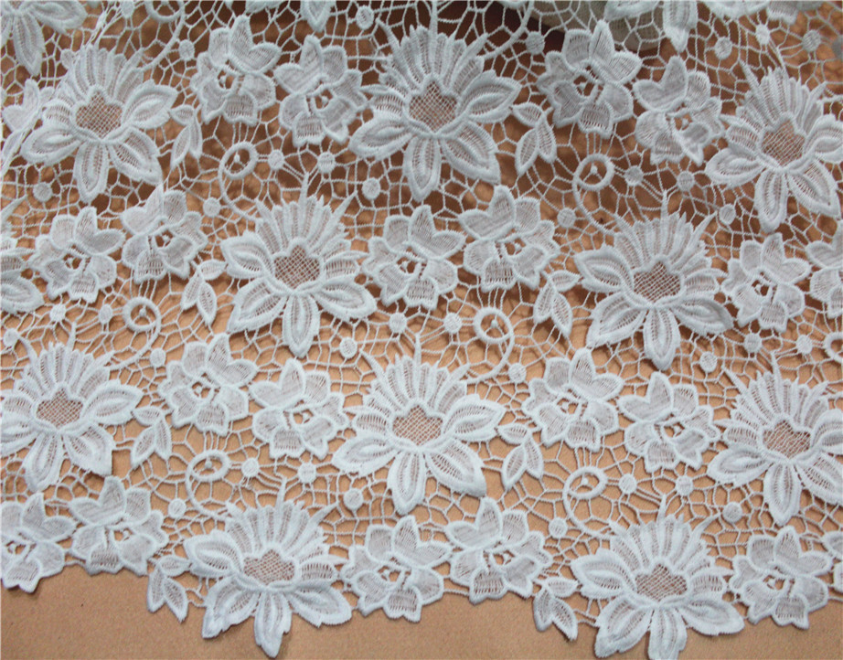 Garment Accessories Chemical Lace Fabric Water Soluble Embroidery lace fabric in Different Color