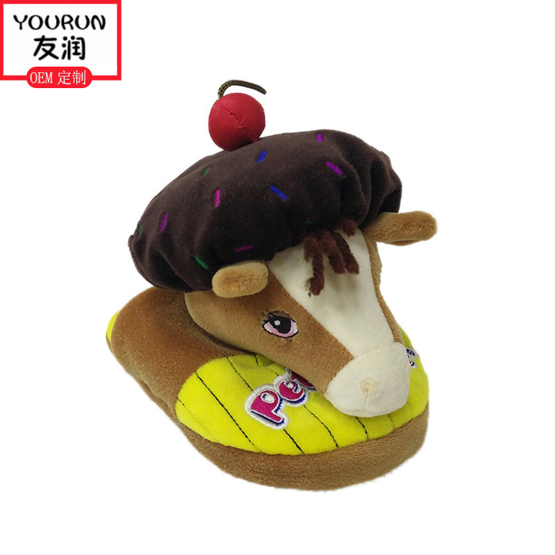Yellow Dairy Cow Soft Plush Stuffed Animal Modeling Plush Flip Flop