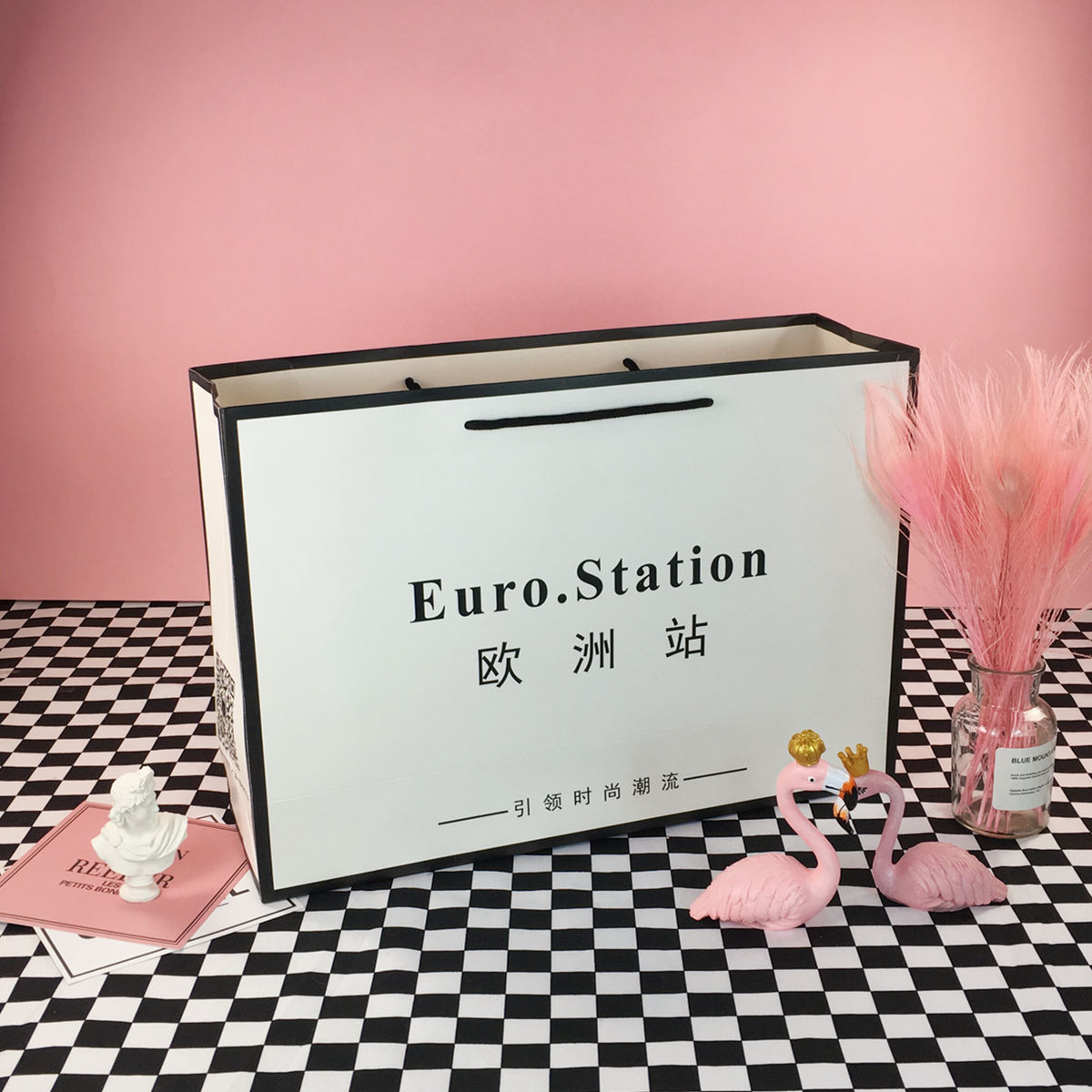 Recyclable Biodegradable Custom Handle Gift Paper Bag Packaging for Small Business