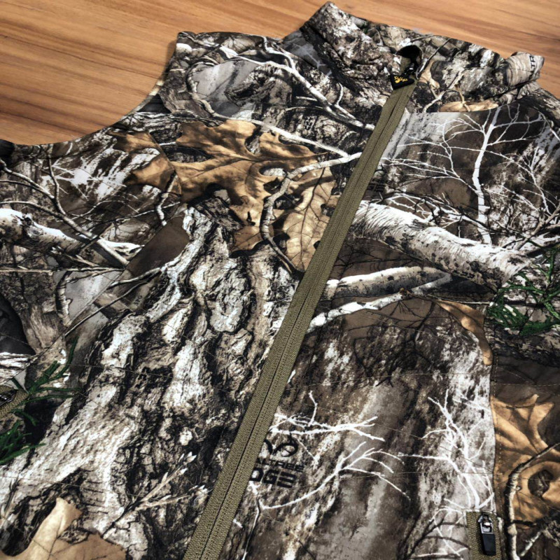 High Collar Camo Print Utility Gilet Vest With Thermo Reflective Lining
