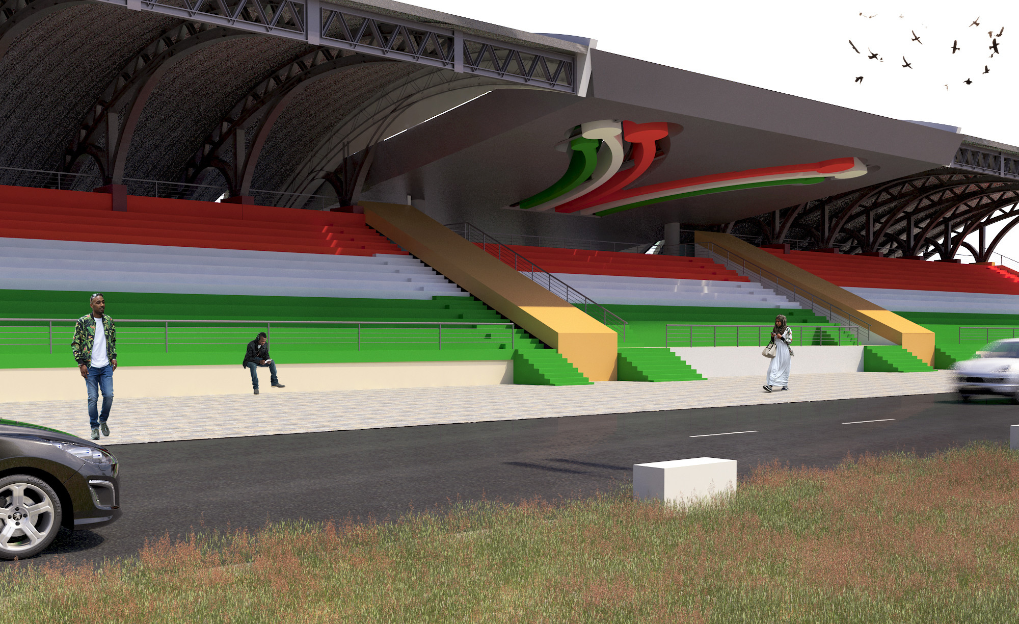 Pavilion Roof Prefabricated Steel Structure With Pir Panel Fire Resistant