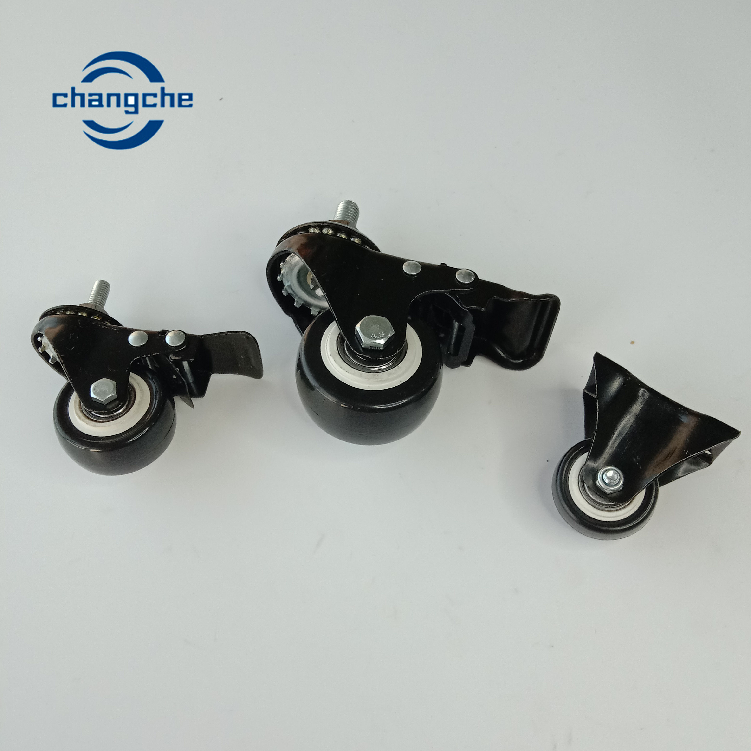 Light Duty Industrial Rubber Trolley Caster Wheels Black White PP Furniture Castors Wheels