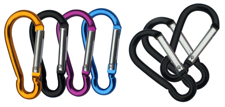 Custom Logo Printed Aluminum Carabiner with lanyard and keyring,Carabiner with Strap & Keyring