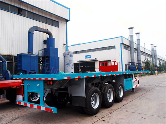 40 Foot Flatbed Trailer With Strength Chassis Load Capacity 30-80 Tons