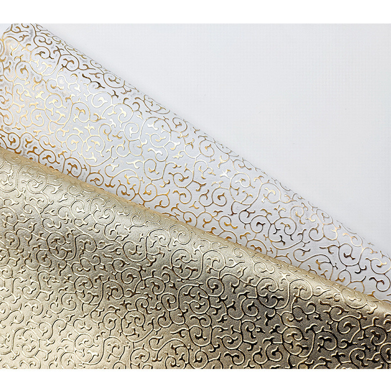 Box Packaging Leather Golden Series Embossed PVC Leather Non Woven