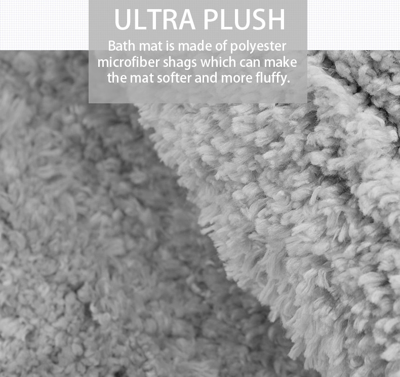 OEKO-TEX Indoor Floorhigh Pile Tufted Bath Mat Solid Color