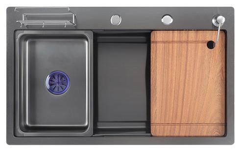 Kitchen Nano Large Single Basin Sink Stainless Steel Topmount Installation