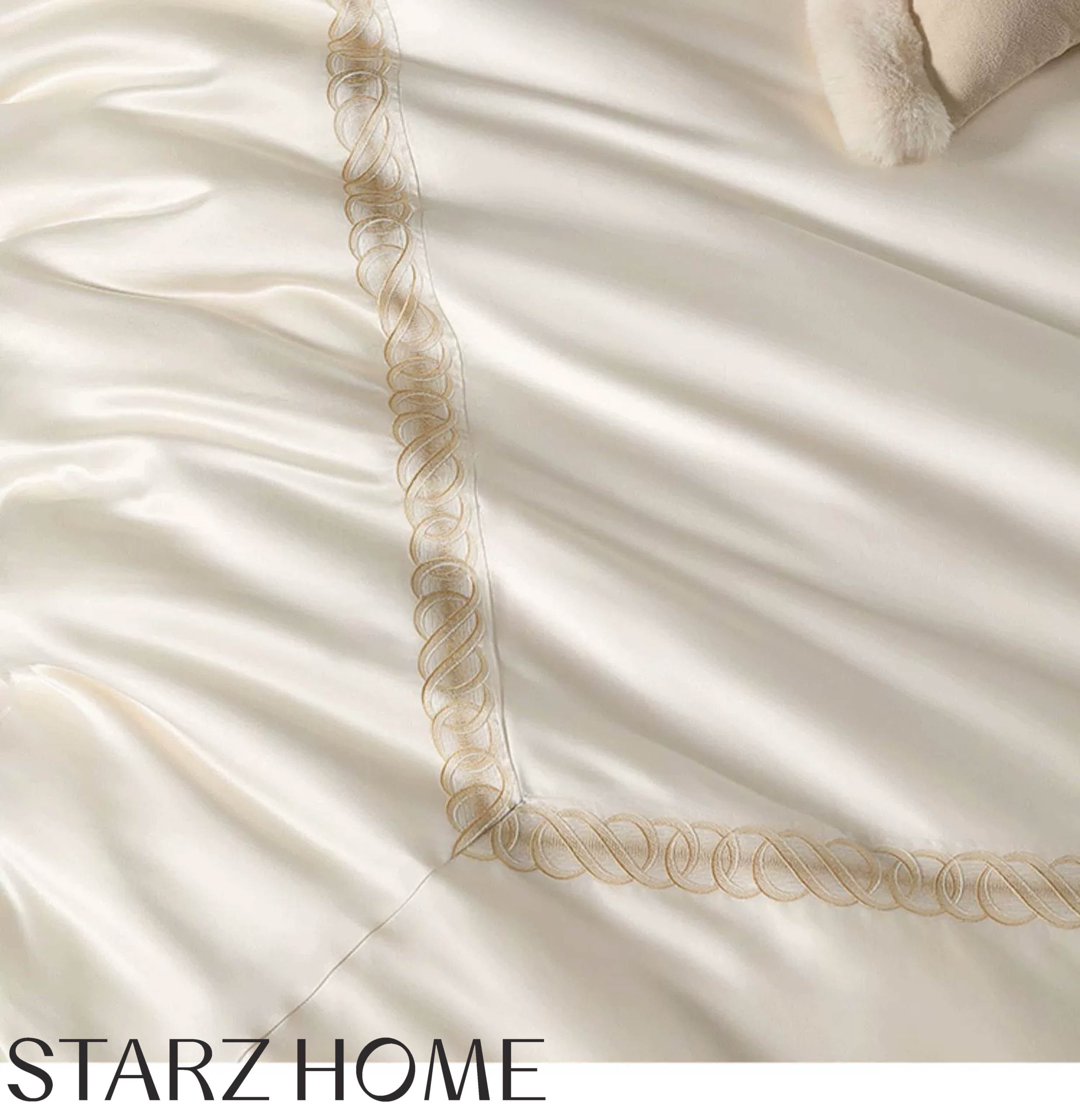 100% Cotton Sateen Bedding Sets European Style 200S Double Stranded Long Staple