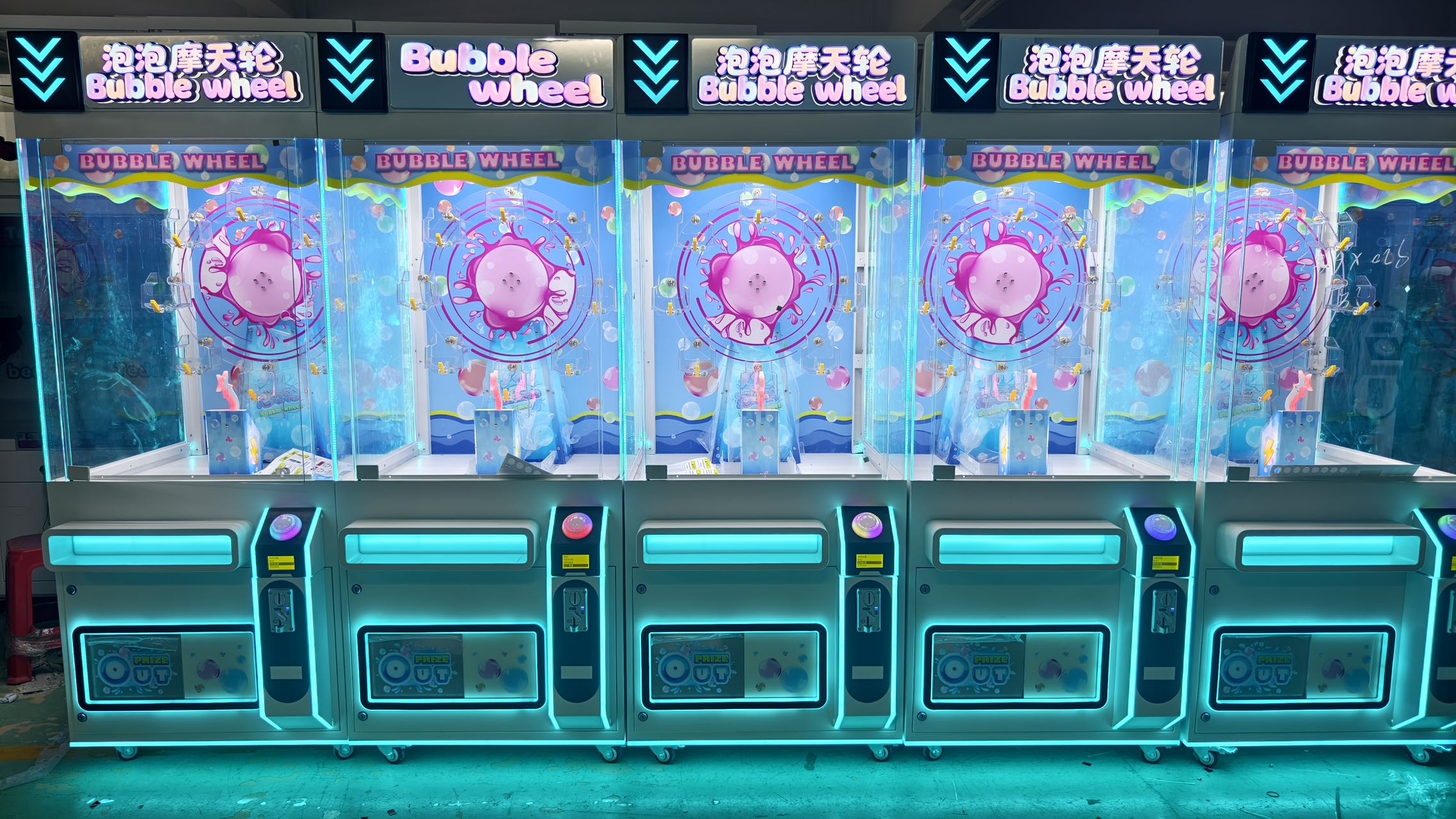 Bubble Wheel Token Operated Game Machine Low Maintenance for Game Arcade Business Use