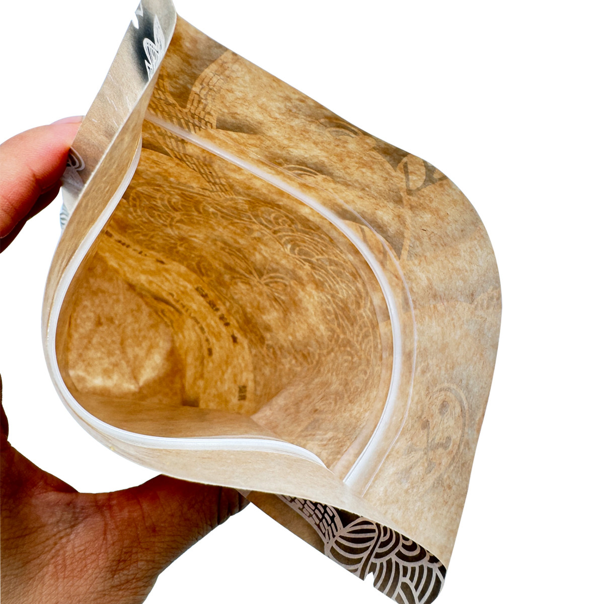 Zipper Top Kraft Custom Compostable Packaging Heat Seal Bags Stand Up Biodegradable Pouches For Packing Dry Food Snacks