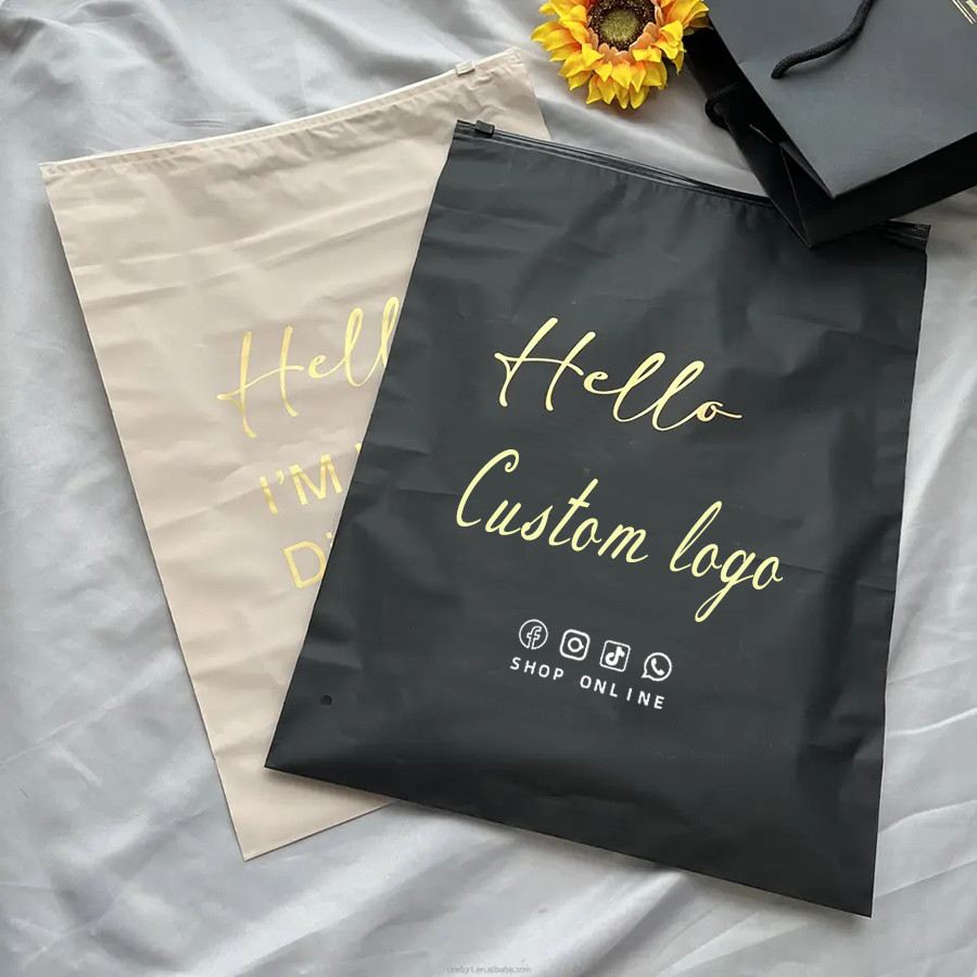 Slide Frosted Peva Zipper Plastic Bag Clear Biodegradable Custom Printing for Tshirt