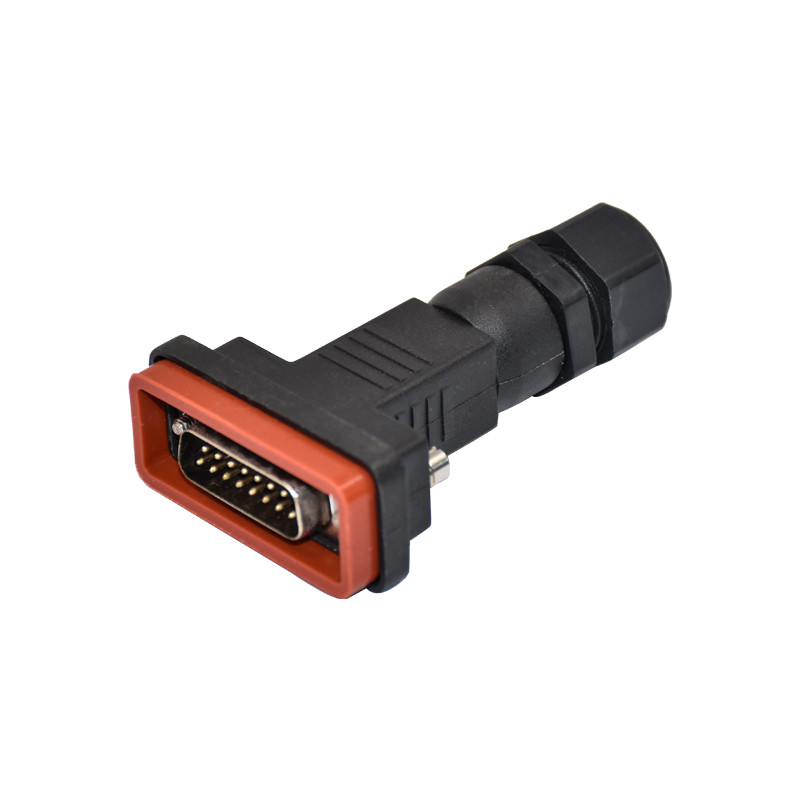 IP68 Industrial Ethernet Connector D-SUB 15 Pins Male Assembly Waterproof IP67 Connector