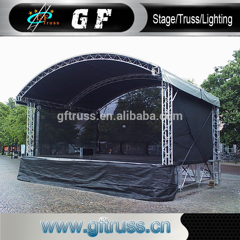 Silver Aluminum Arch Truss Roof Curved Lighting Truss Exhibition Use
