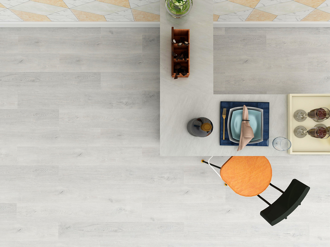 Elegant Mist Grey Click Stone Plastic Composite Flooring 0.3-0.6mm GKBM Greenpy MJ-W6009