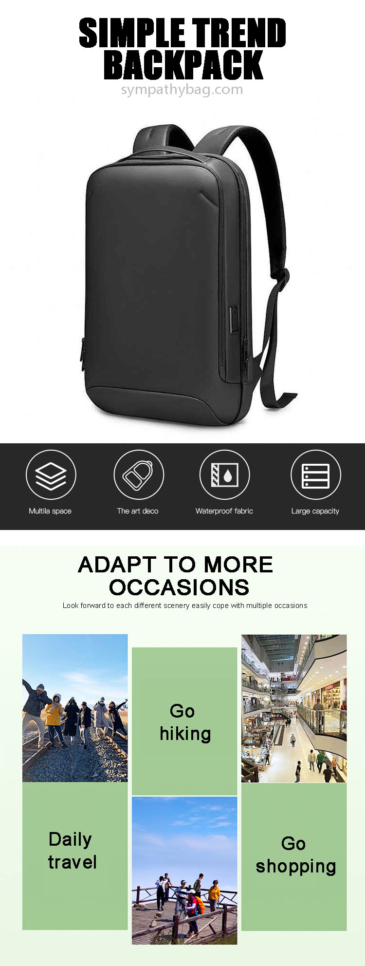 Custom Hard Shell Computer Backpack Men Multifunctional Business Backpack Wholesale