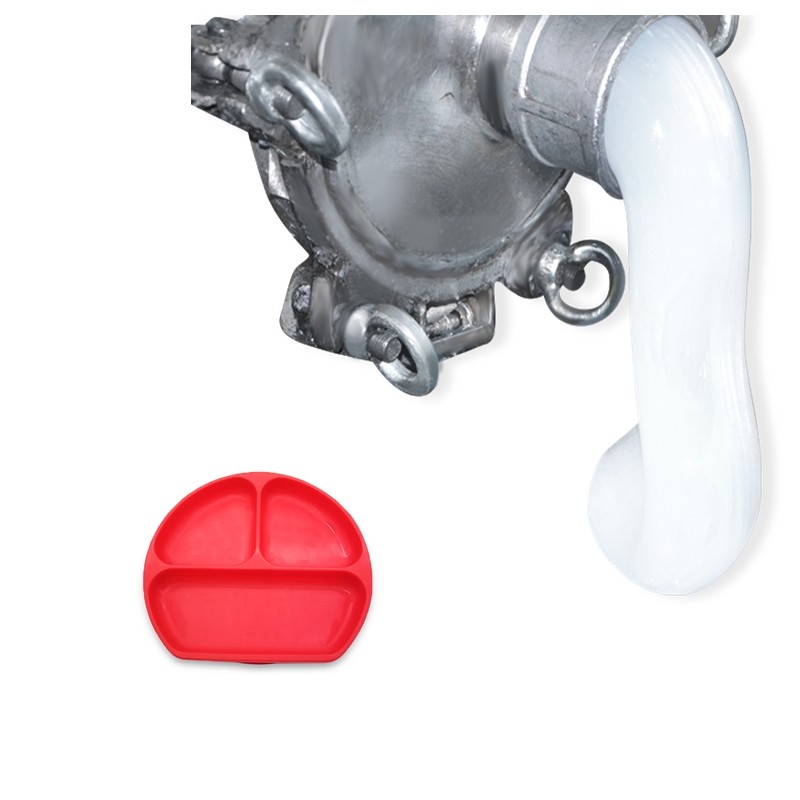 2.5% Food Grade Liquild Silicone Rubber Feeding Suction Bowl With Spoon