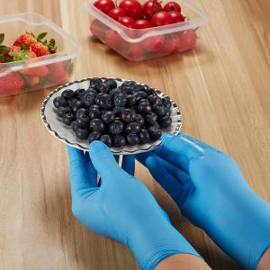 Buy cheap Disposable Blue Food Prep Nitrile And Latex Gloves product