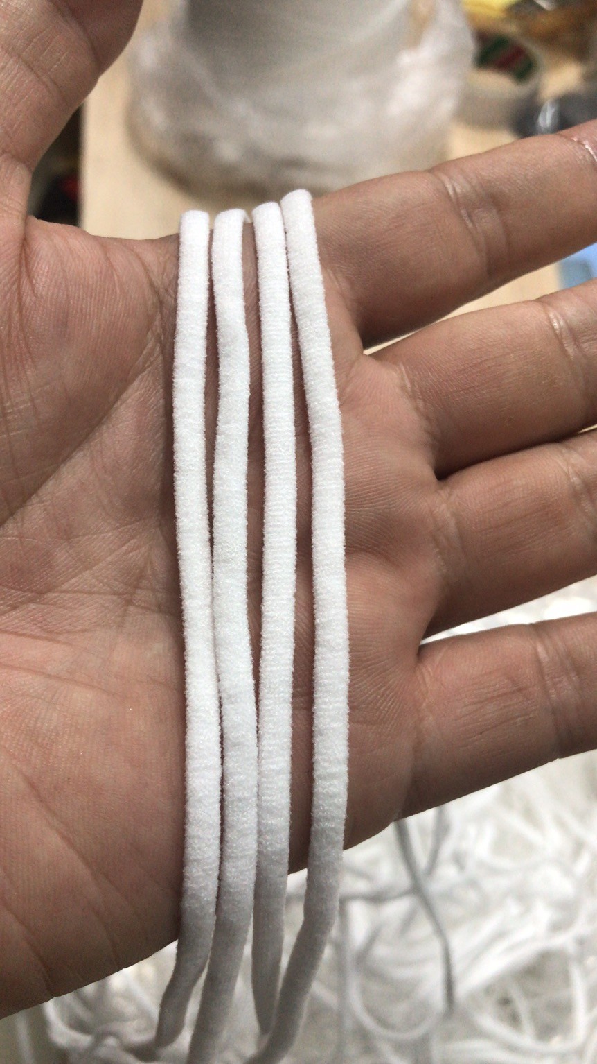 White 3mm 5mm Earloop Cord Roll For Dsiposable Mask
