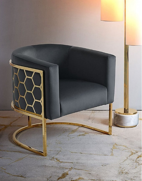 Metal Leg Honeycomb Single Lounge Chair