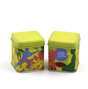 Buy cheap 43x43x65mm Mini Full Color Printed Spice Square Tin Containers With Matte Varnish product