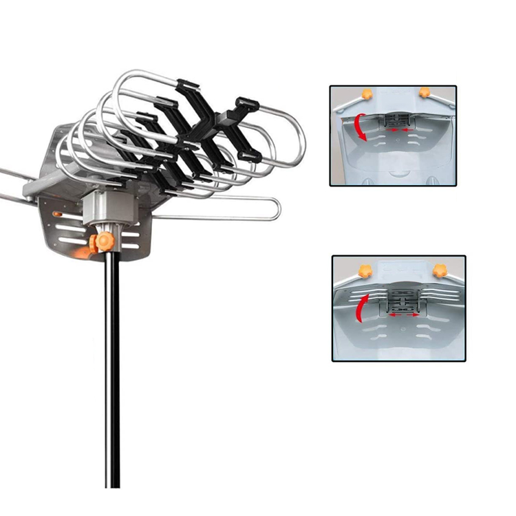 Aluminum Plastic High Gain 360 Degree Uhf 4k Dvb T2 Temote Control Outdoor Hd Tv Antenna