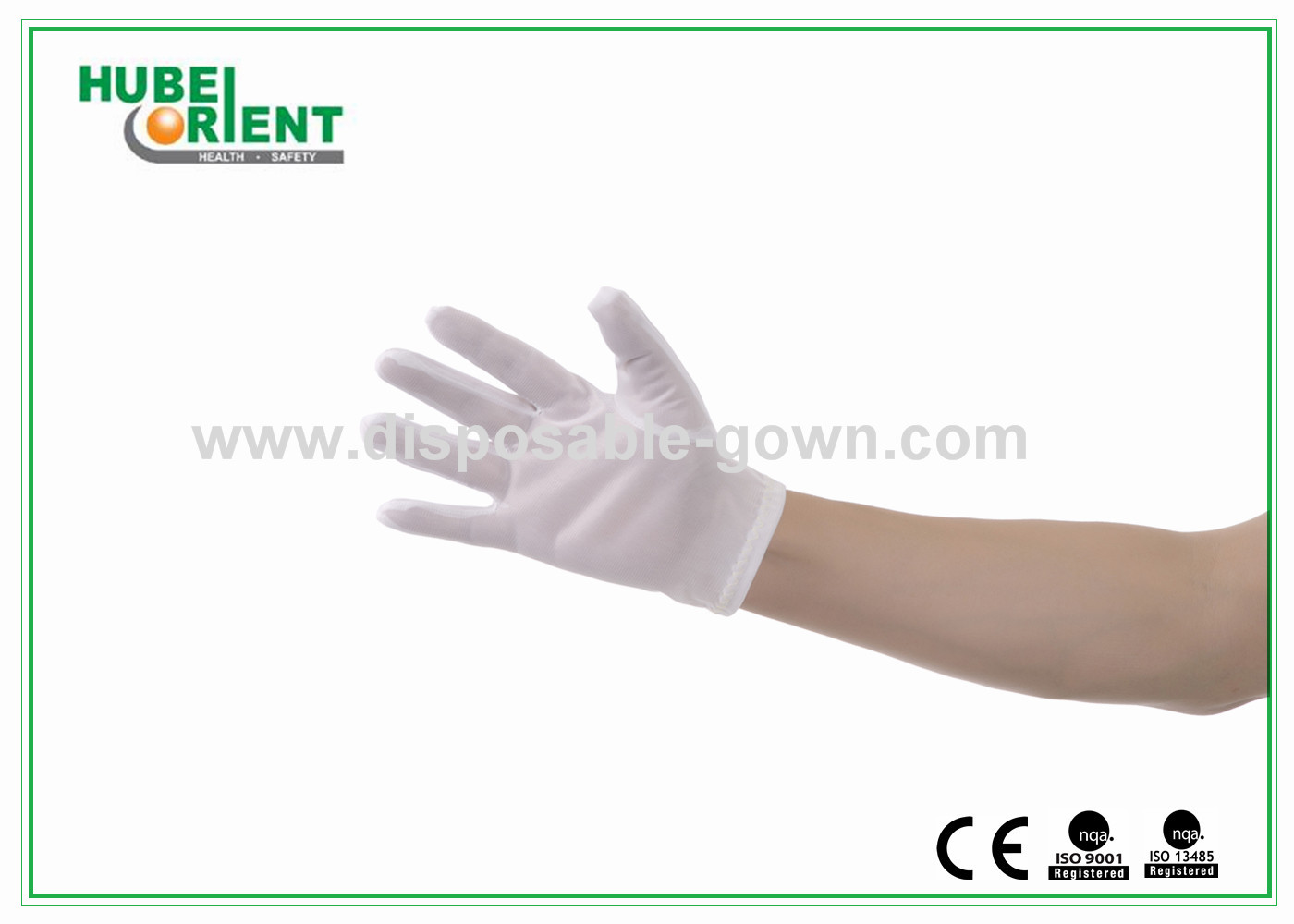 OEM Disposable Nylon Gloves For Clean Room 40D White Color