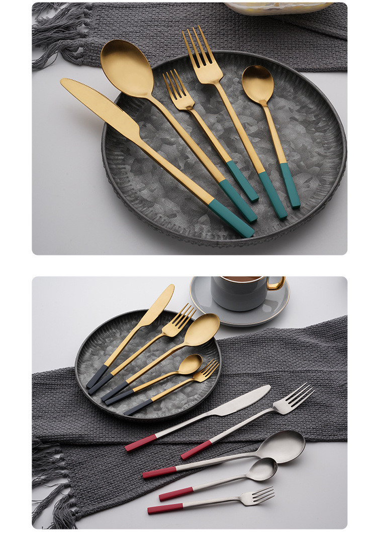 25cm*15cm*5cm Kitchen Flatware Sets 5 Piece Cutlery Set For Restaurant