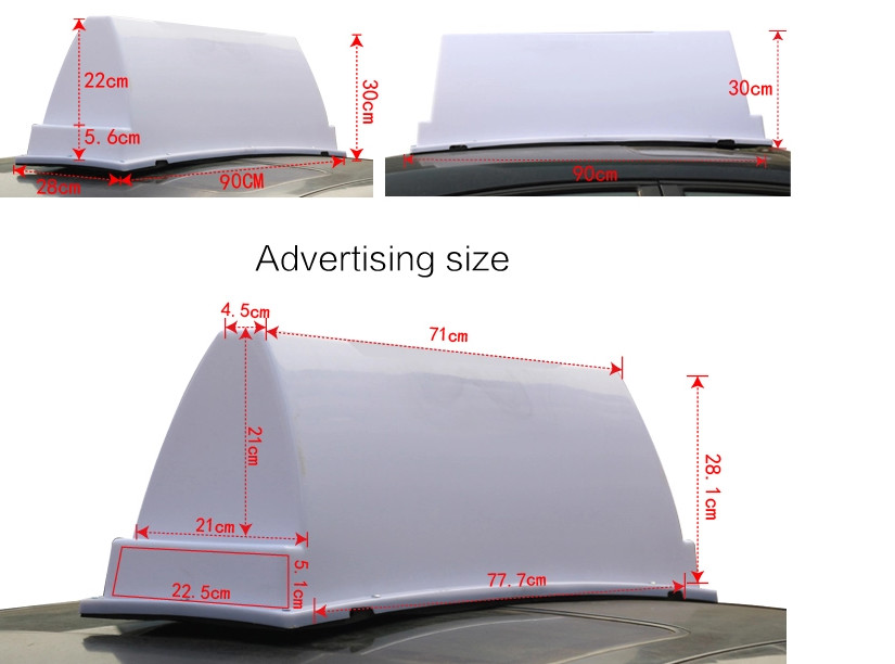 900cm Advertising Taxi Light Box LED 10W Taxi Roof Light