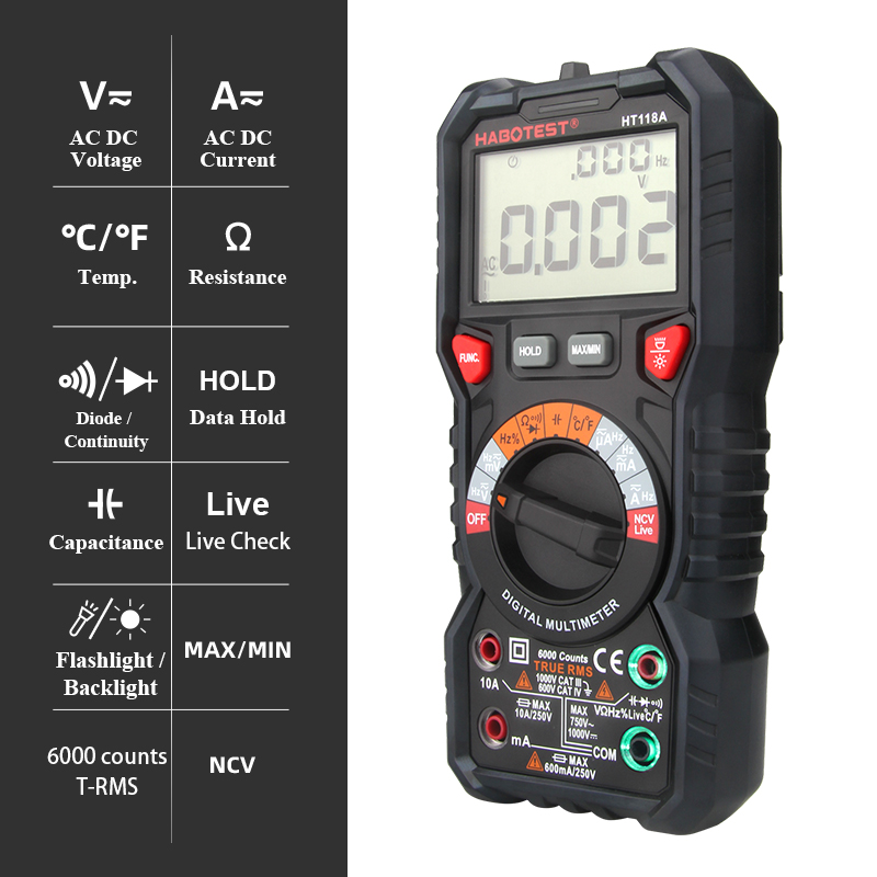 HT118A 6000 Counts Digital Multimeter