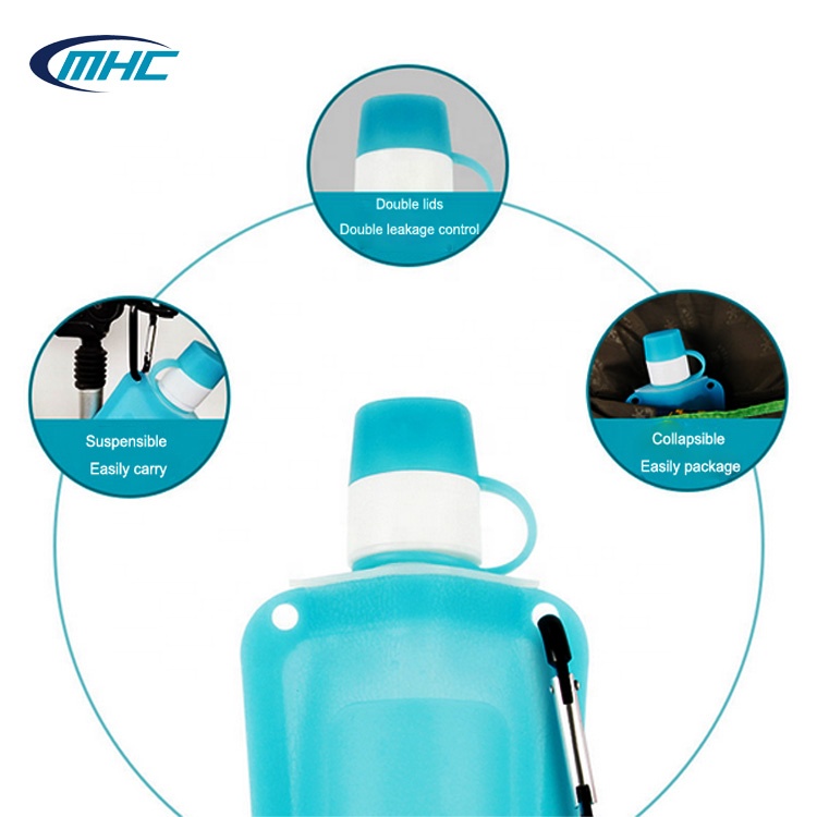 0.5L Collapsible Silicone Water Bottle Daily Portable Outdoor Sports Water Bottle