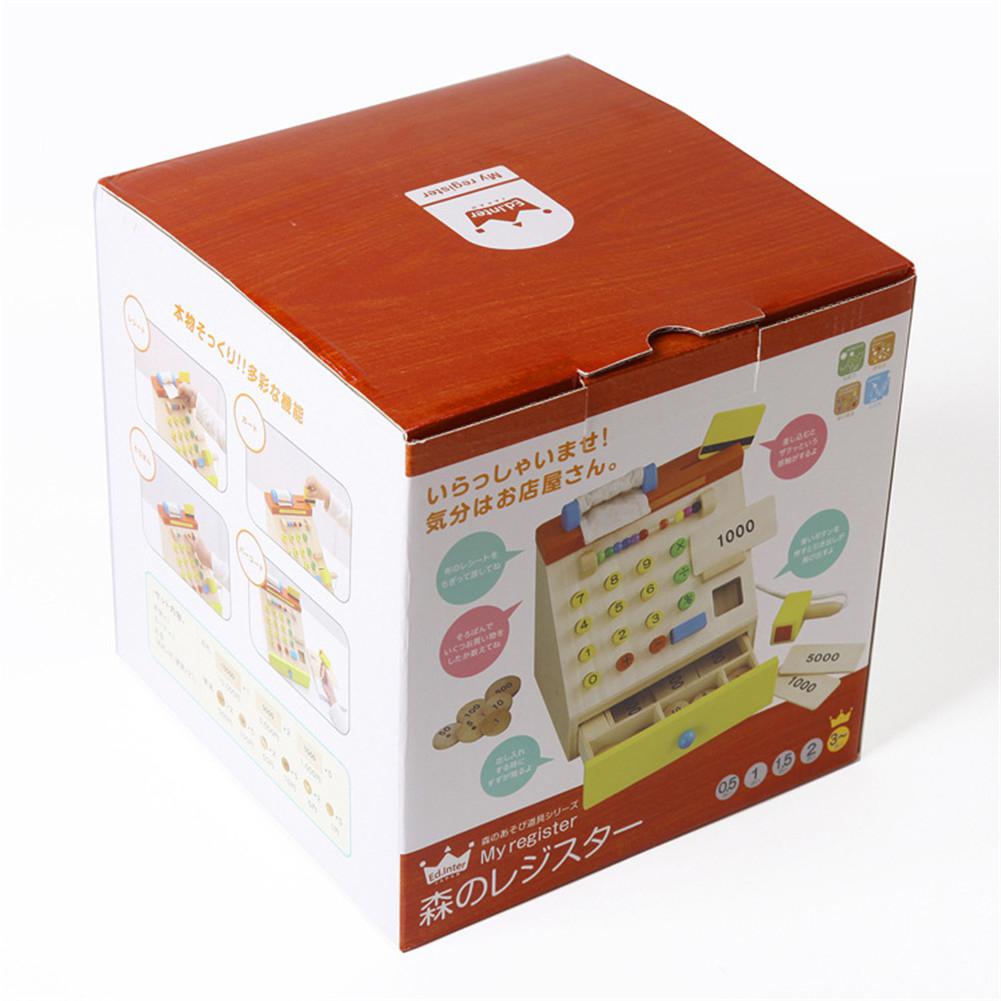 Children Wooden Simulation Cash Register Pretend Play Toys