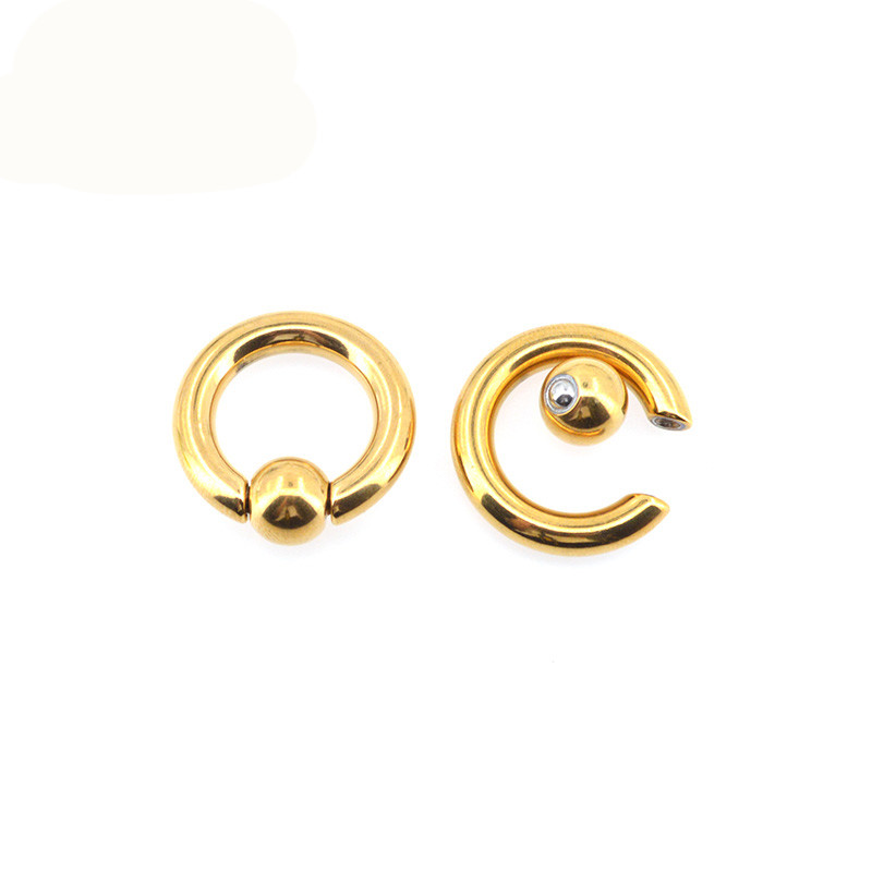 BODY PUNK Piercing Earring Ring Ear Stretcher Expander Weights BCR Gold Captive Ball Closure Nose Septum Ring 2.5mm 4mm