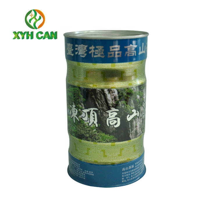 Tea Tin Can Embossing Glossy lamination Matting Printed Tin Canister For Green Tea Longjin
