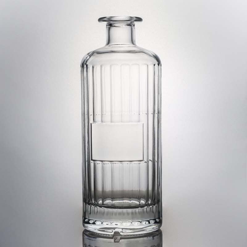 Decal Surface Custom Round and Curve Shape Glass Liquor Bottle for Vodka Whisky Spirit