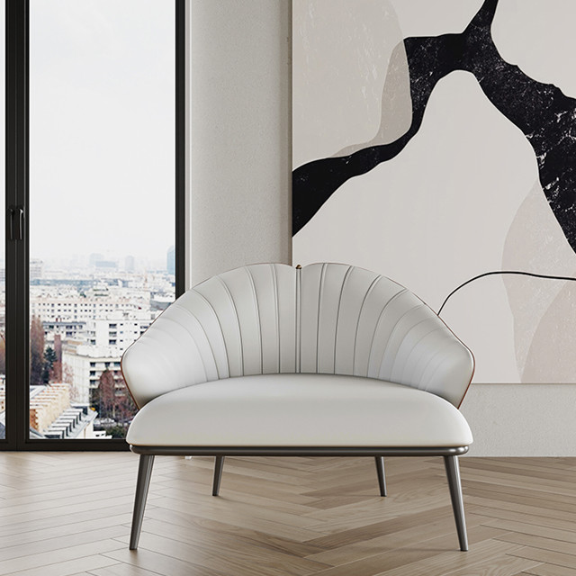 75cm Leisure Leather Lounge Chair Hotel Furniture Wooden Lounge Chair