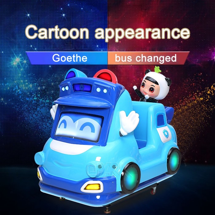 Police Car Goethe Amusement Cartoon Kiddie Ride Coin Operated Swing Machine