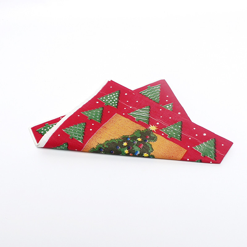 Restaurant Printed Disposable Napkins Wood Pulp Tissue Paper Serviette