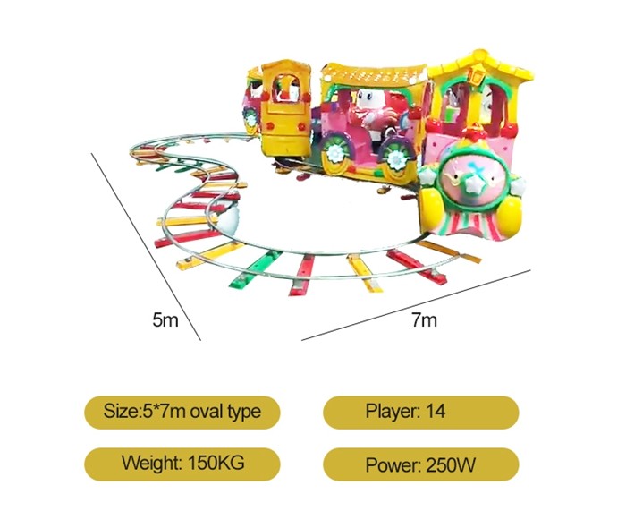 Indoor Outdoor Playground Kiddy Ride Machine Track My Train Fiber Glass Rides With 14 Seats