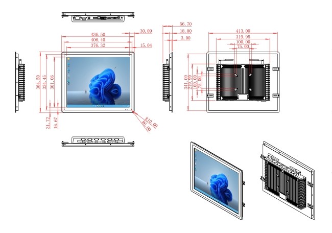 19-Inch Precision Windows Display for Access Control and Medical Applications