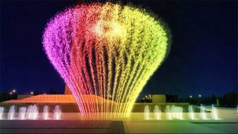 Candle light garden type music dancing floor dry fountain