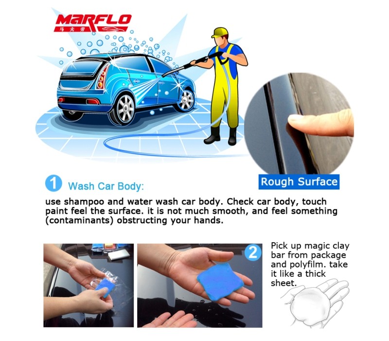 Customized Polybag Color 50 Gram Clay Bar Kit For Car Washing