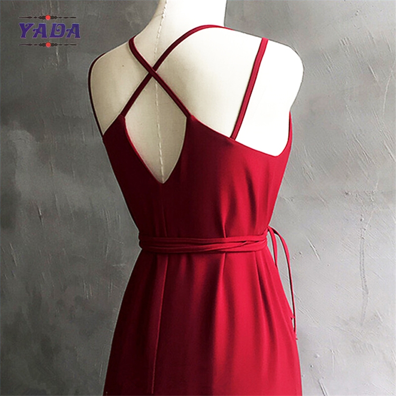 Open back cross split long spaghetti strap solid maxi a line skirt dress beach dresses clothes women with good quality