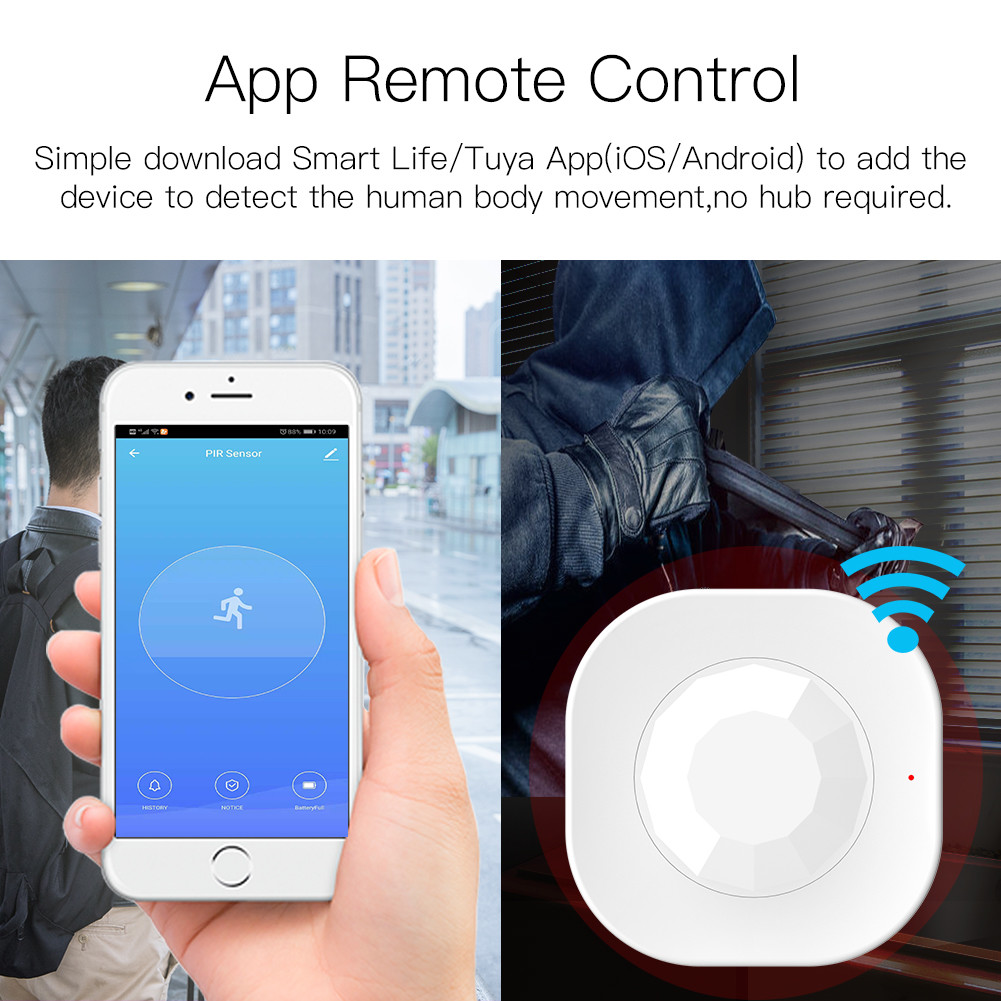IFTTT Smart Home PIR Wireless Infrared Motion Detector Security Tuya APP Burglar Alarm Sensor
