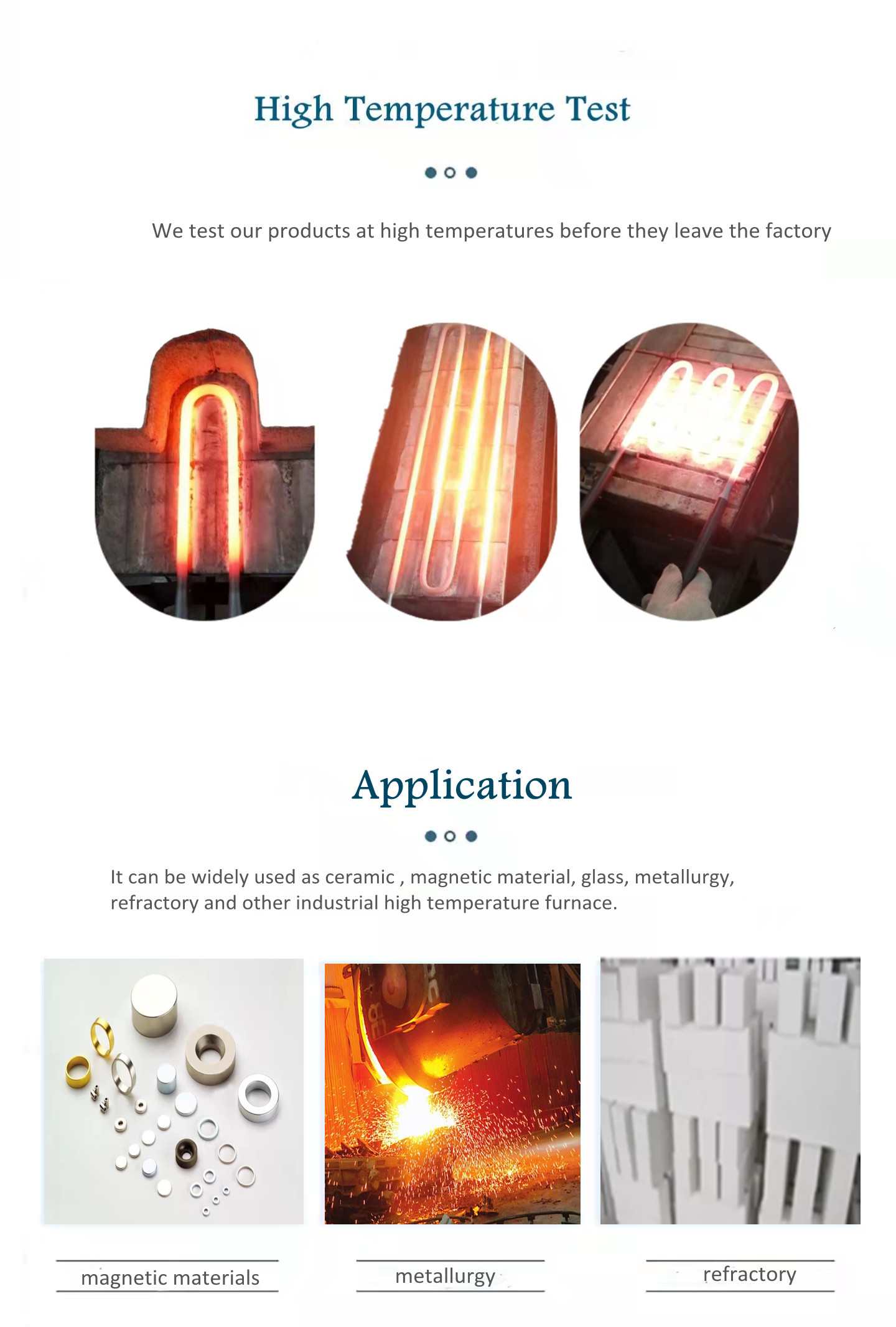 High Quality 1800c U type mosi2 molybdenum disilicide heating element for electric furnace