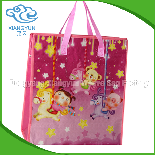 factory directly sell shiny pp woven zip shopping bags