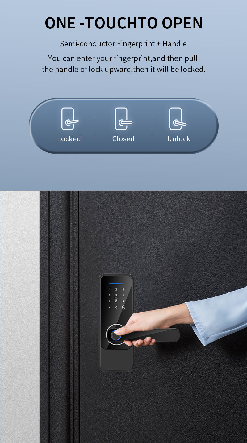 Aluminum Alloy Digital Door Lock Tuya Ttlock Wifi Keys Cerraduras Inteligentes
