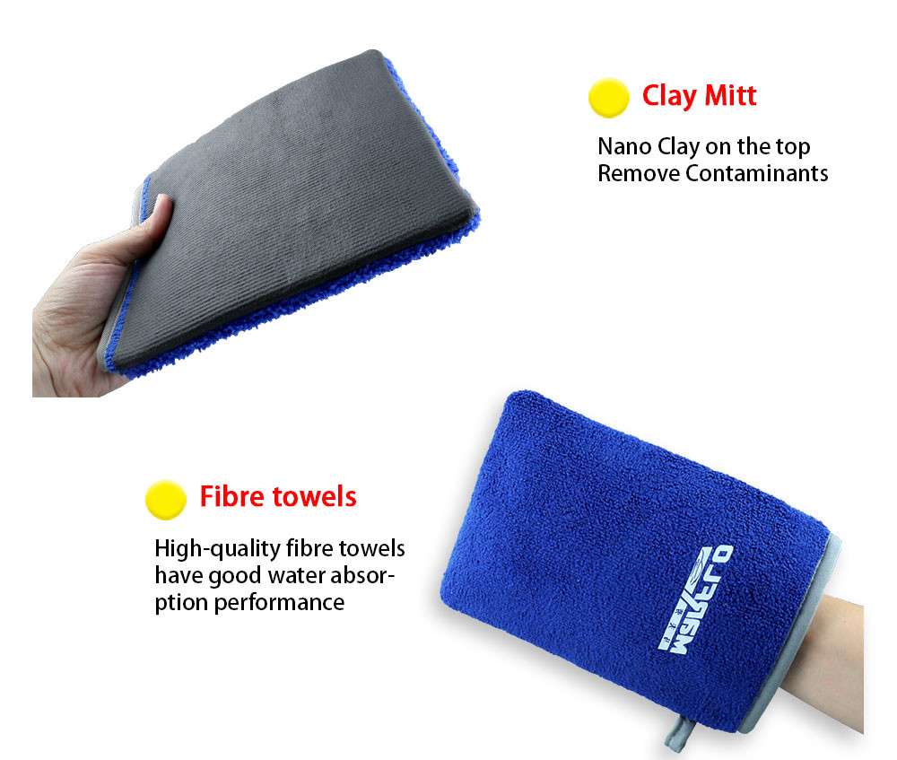 Blue Custom Synthetic Clay Mitt Clay Bar Wash Mitt For Auto Care Blister Packaged