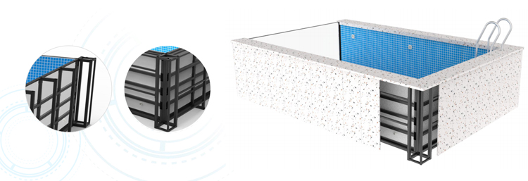 Clear Customizable Fiberglass Modular Above Ground Pool for Trendy Island Resort Villa